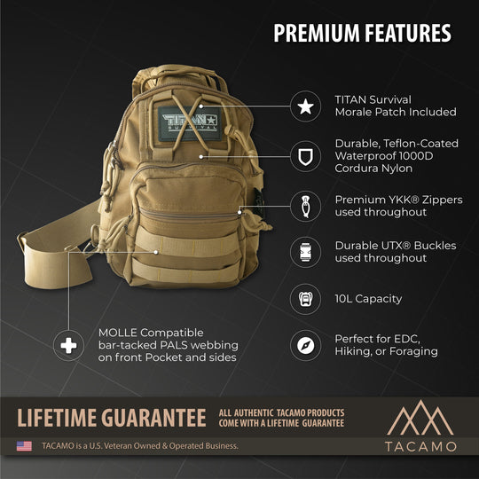 TITAN Survival: SB10 10L Tactical Crossbody Shoulder Bag