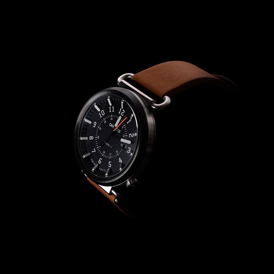Dango: TK-01 - TREK WATCH WITH ITALIAN LEATHER STRAP - WHISKEY BROWN