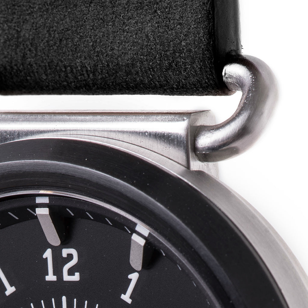 Dango: TK-01 - TREK WATCH WITH ITALIAN LEATHER STRAP - JET BLACK