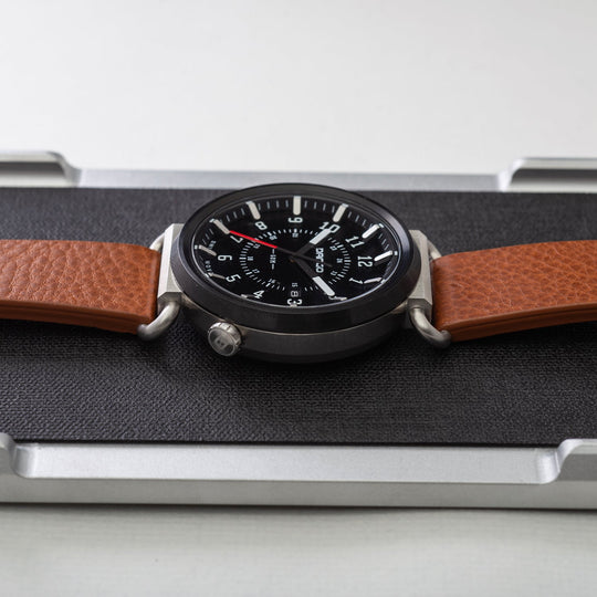 Dango: TK-01 - TREK WATCH WITH ITALIAN LEATHER STRAP - WHISKEY BROWN