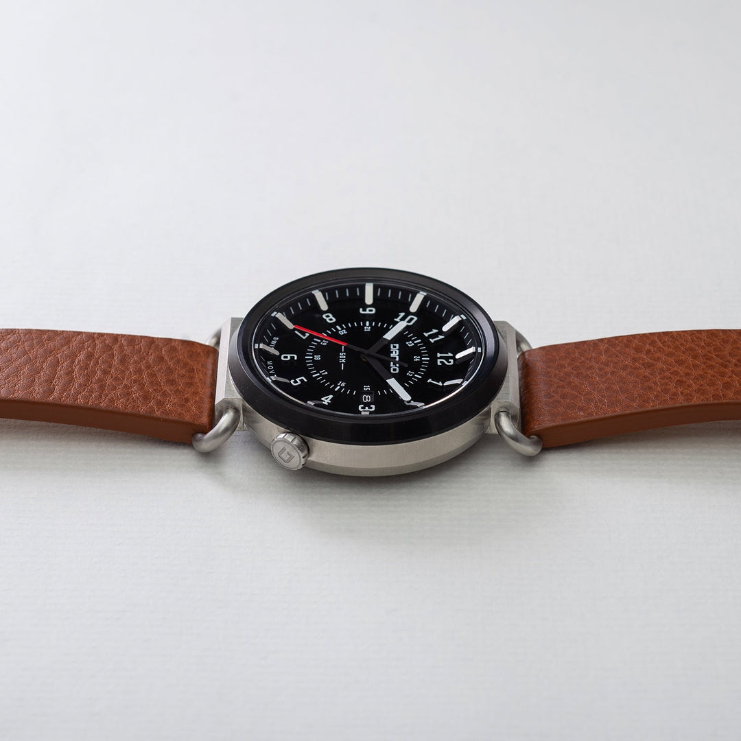 Dango: TK-01 - TREK WATCH WITH ITALIAN LEATHER STRAP - WHISKEY BROWN